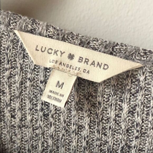 Lucky Brand comfy heather tie sleeve shirt - M - Picture 3 of 6